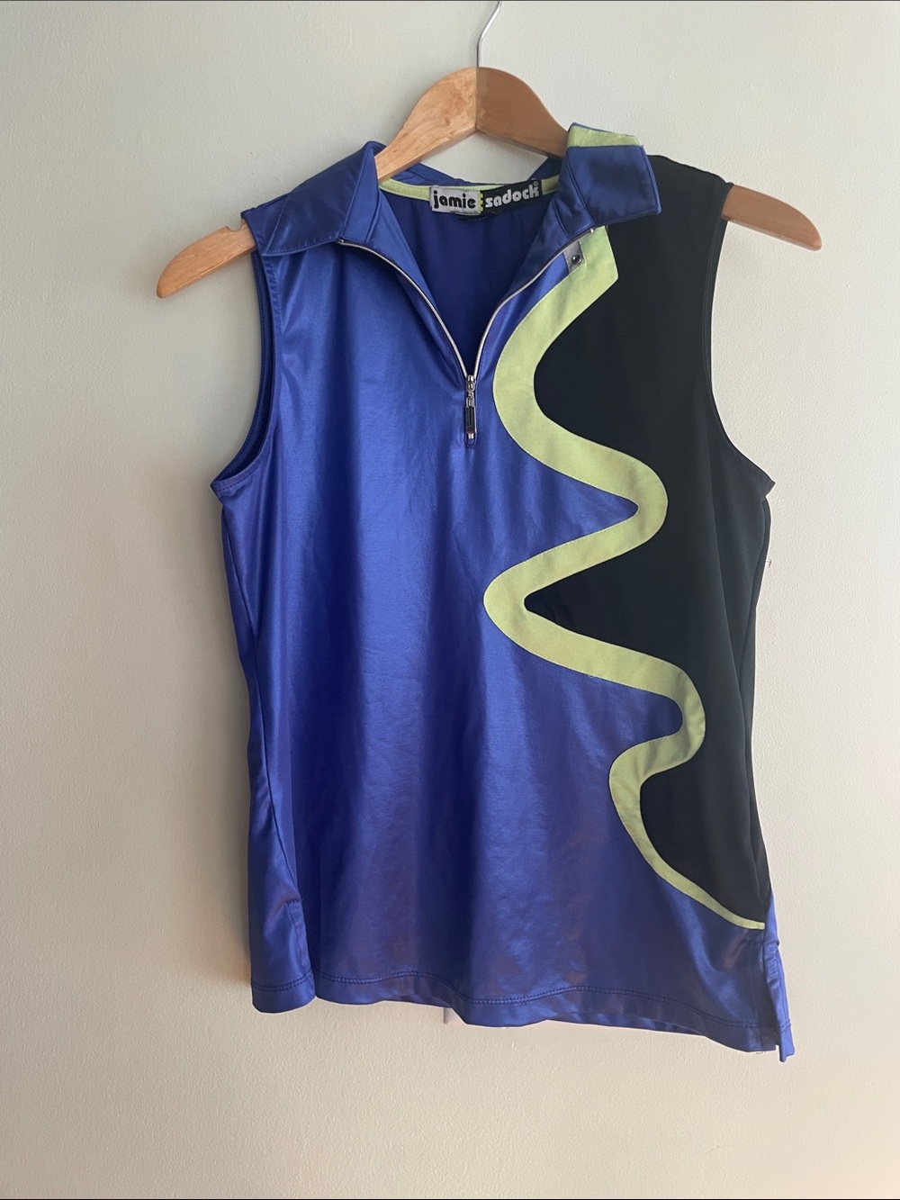 jamie sadock Blue Purple and Lime Green Sleeveless Golf Tank Top
